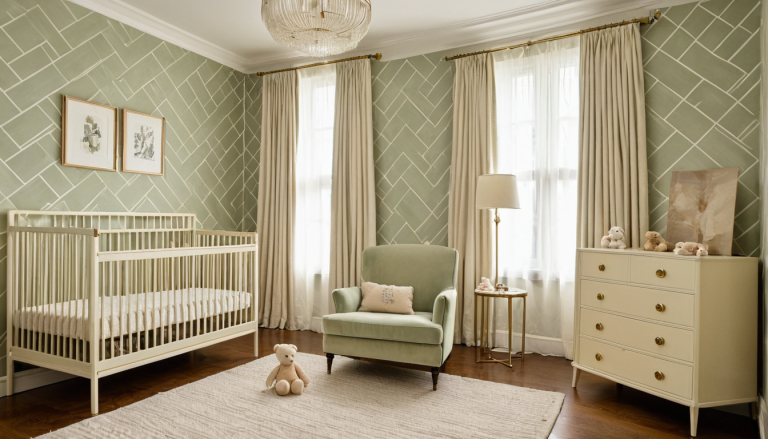 Elegant Mint Green Nursery Design | Vintage Glam Baby Room Ideas