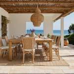 Coastal Linen Outdoor Patio: Elegant Seaside Sanctuary
