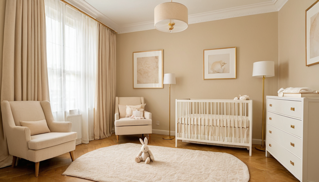 Quiet Luxury Beige Nursery Design Inspiration