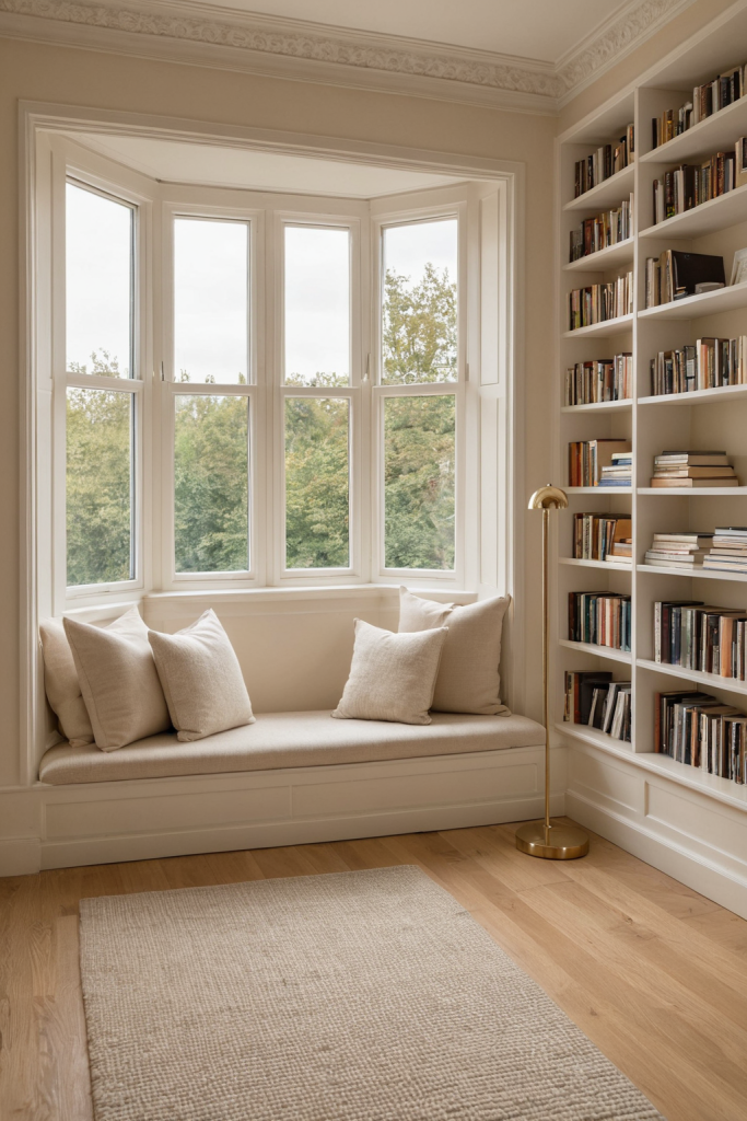 Quiet Luxury Beige Reading Nook — Home Decor Ideas — interior inspiration