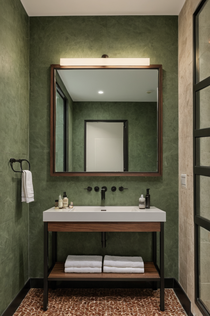 Forest Earthy Green Bathroom: A Sanctuary of Serenity — interior inspiration