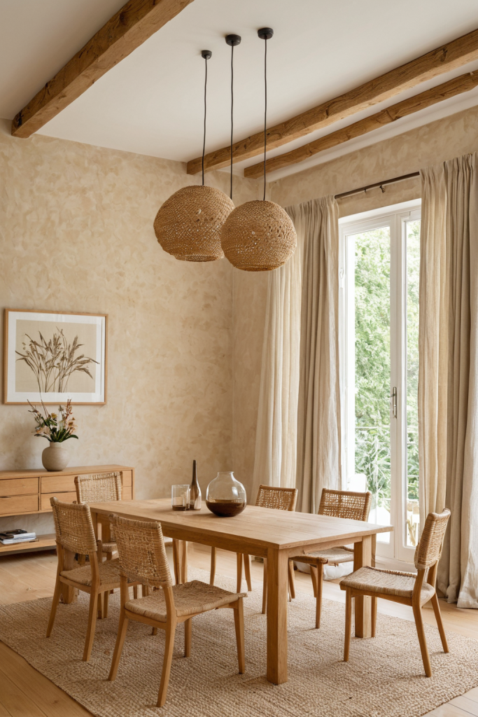 Warm Organic Wood Dining Room Ideas — Rustic Chic Cozy — interior inspiration
