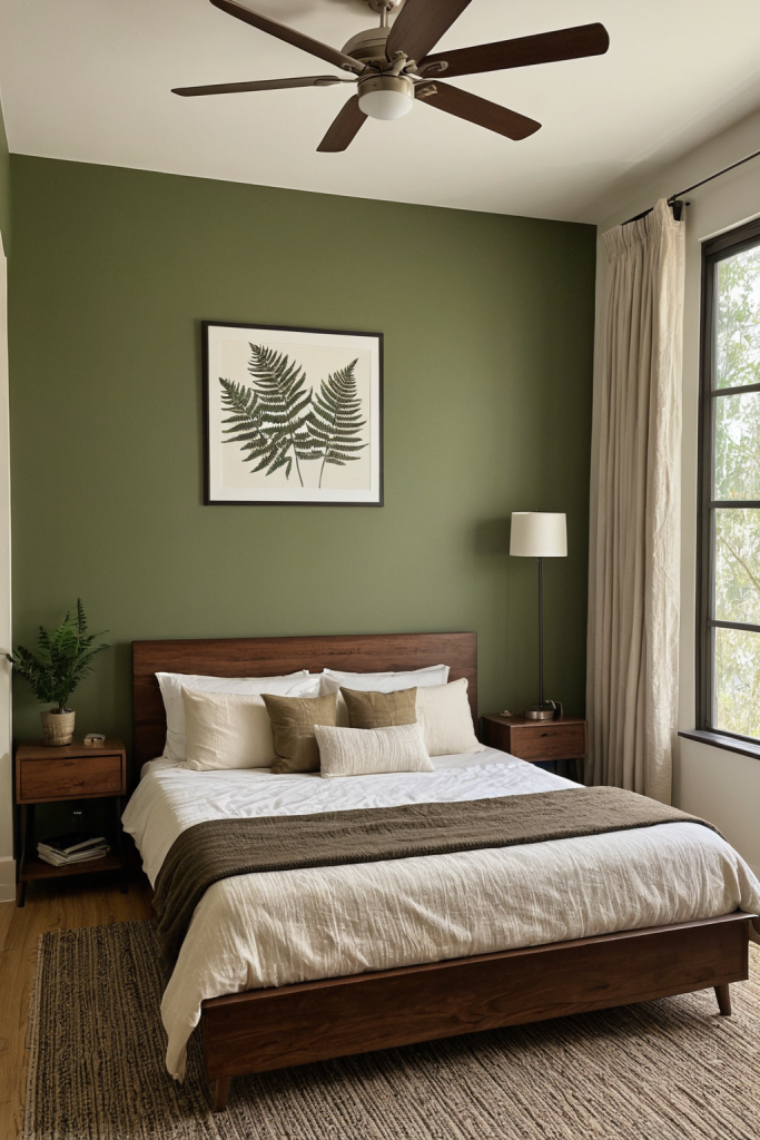 Forest Earthy Green Bedroom: A Haven of Serenity