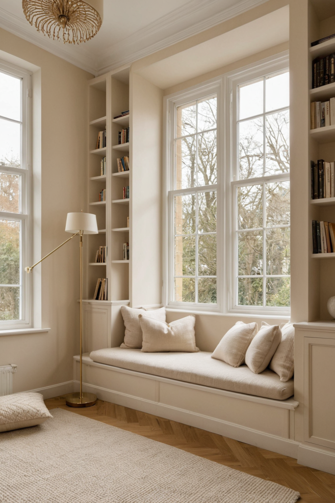 Quiet Luxury Beige Reading Nook: Soothing Sanctuary