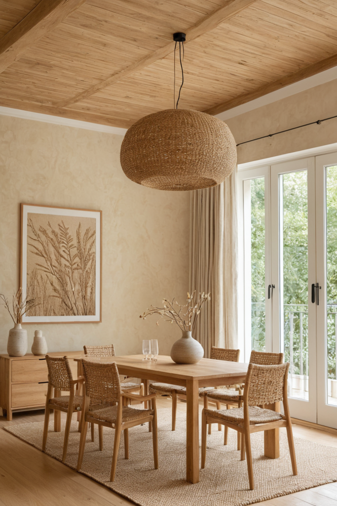 Warm Organic Wood Dining Room Ideas — Rustic Chic Cozy