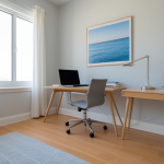Minimalist Scandinavian Home Office | Light Blue & Oak Workspace Inspo