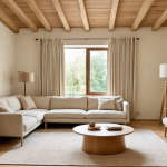 Warm Organic Wood Living Room Design