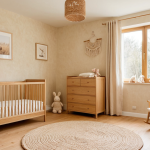 Warm Organic Wood Nursery: Cozy Sanctuary