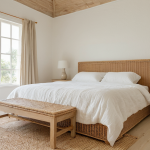 Coastal Linen Bedroom: Soft Whites and Wood Tones
