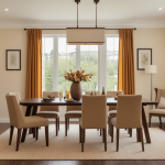 Warm Amber Dining Room: Cozy Elegance