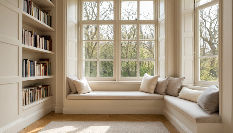 Quiet Luxury Beige Reading Nook — Home Decor Ideas