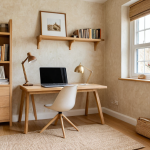 Warm Organic Wood Workspace: Cozy Home Office Inspiration