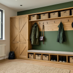 Forest Earthy Green Mudroom: Natural Chic Drop Zone