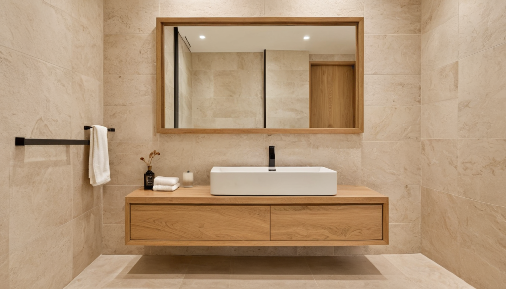 Warm Organic Wood Bathroom — Home Decor Ideas