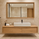Warm Organic Wood Bathroom — Home Decor Ideas