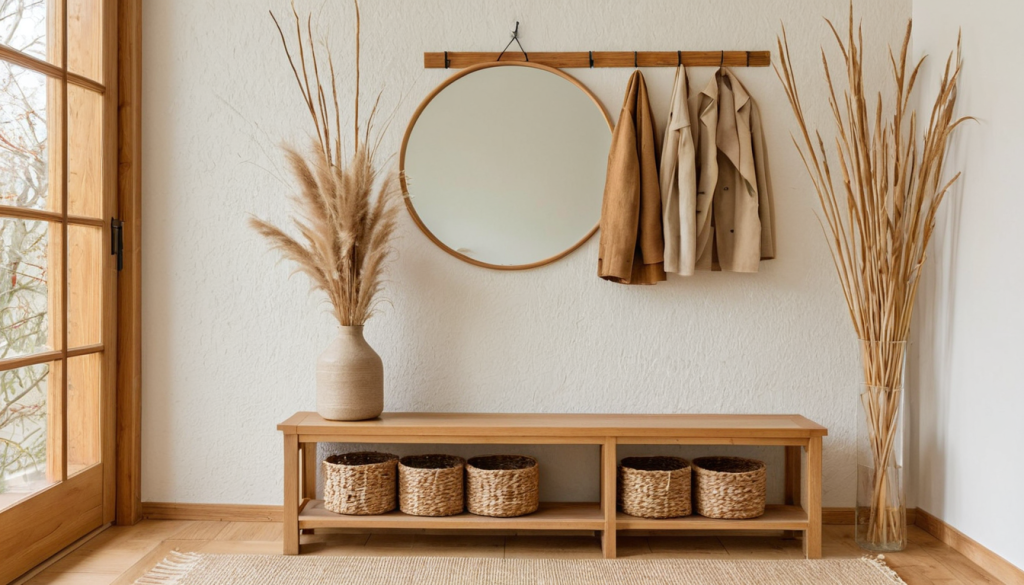 Warm Organic Wood Entryway: Cozying Up Your Home