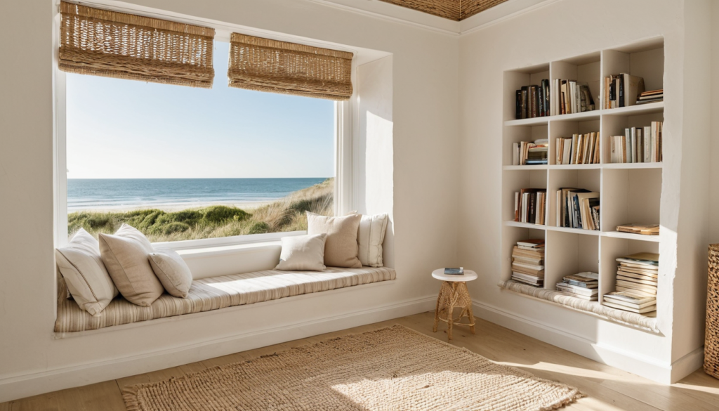 Coastal Linen Reading Nook: Serene Sanctuary