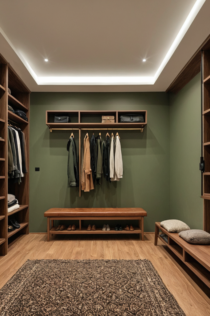 Forest Earthy Green Walk-in Closet — Home Decor Ideas — interior inspiration