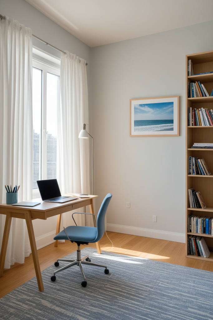 Cool Blue Workspace — Home Decor Ideas — interior inspiration