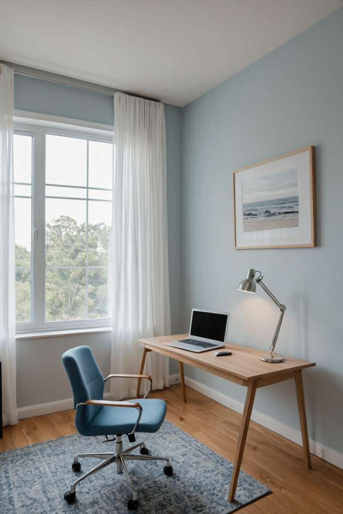 Cool Blue Workspace — Home Decor Ideas — interior inspiration