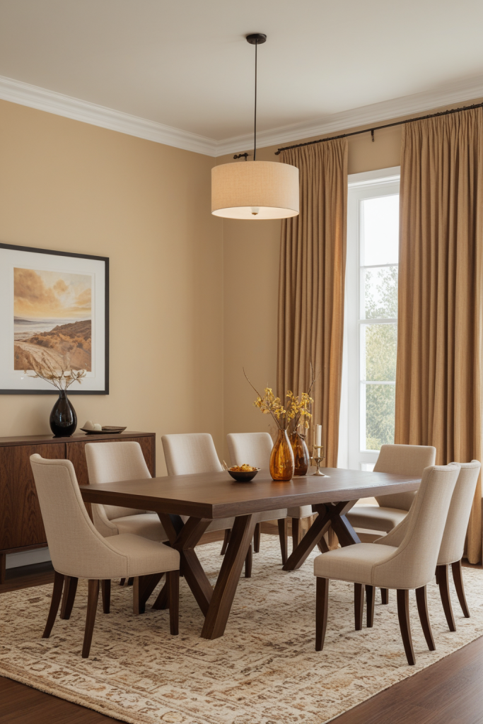 Warm Amber Dining Room: Cozy Elegance — interior inspiration