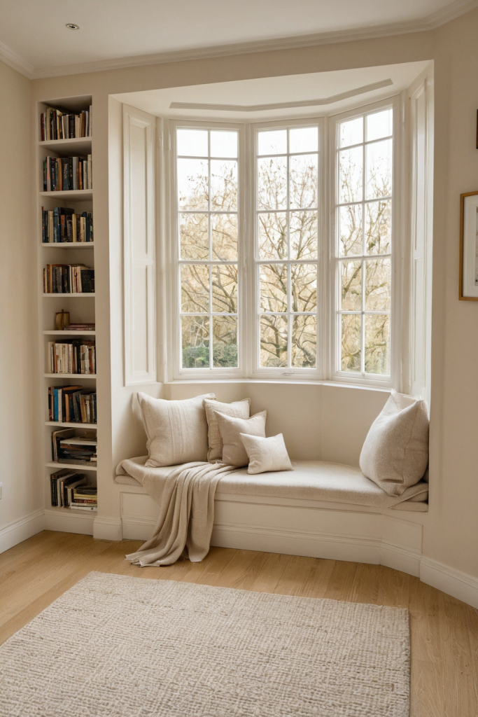 Quiet Luxury Beige Reading Nook — Home Decor Ideas — interior inspiration