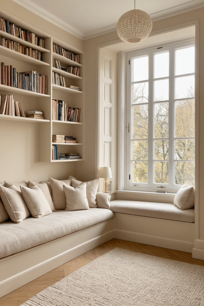 Reading Nook Ideas — Quiet Luxury Beige Cozy Mood — interior inspiration
