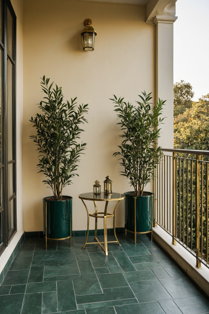 Neo Deco Balcony Ideas — Dark Luxe, Moody Vibe — interior inspiration