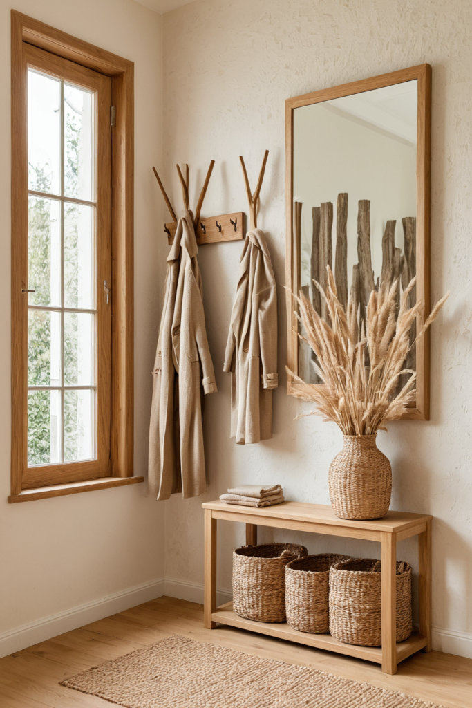 Warm Organic Wood Entryway Ideas — Rustic Chic Cozy — interior inspiration