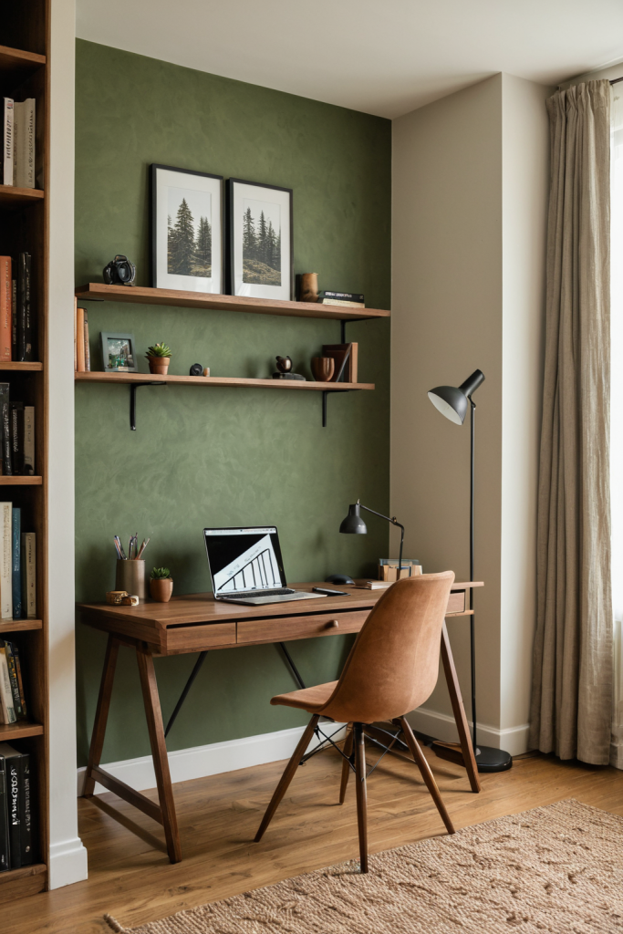 Forest Earthy Green Workspace: A Nature-Inspired Oasis — interior inspiration