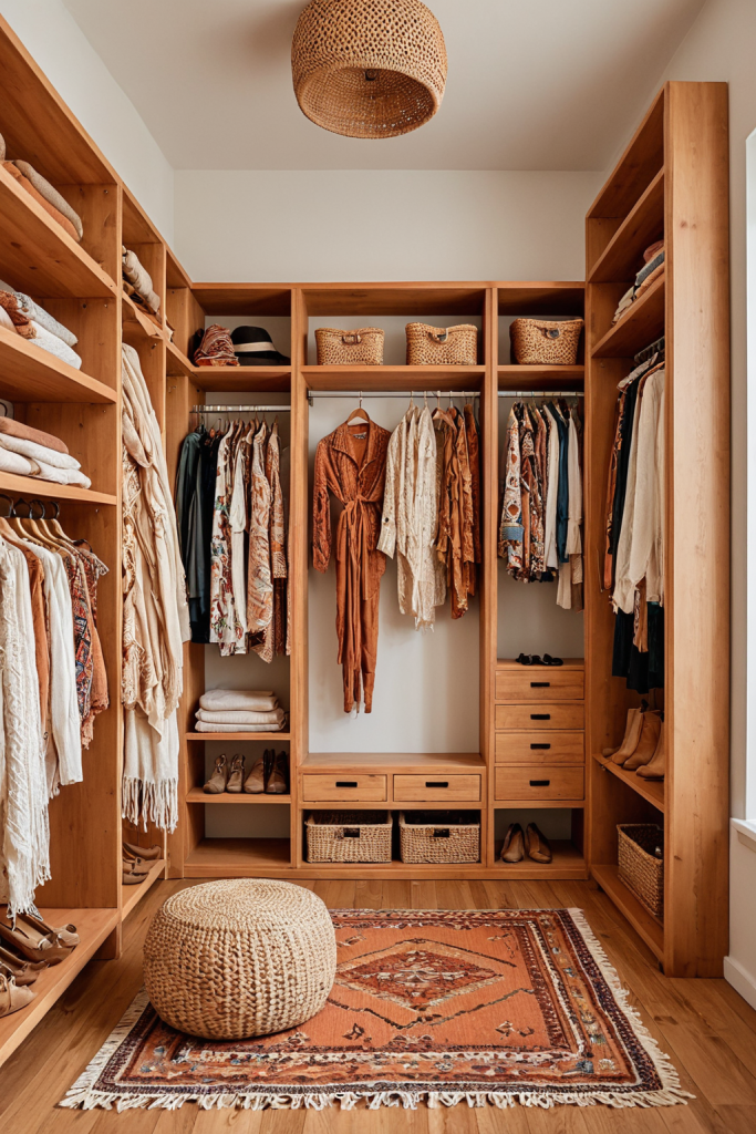 Boho Chic Walk-in Closet: A Haven of Whimsy and Charm