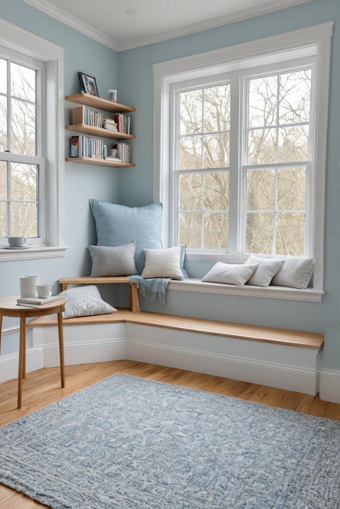 Cool Blue Reading Nook: Escape into a Floral Oasis