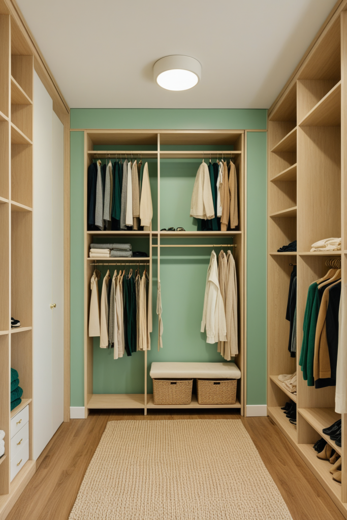 Jade Green Walk-in Closet — Home Decor Ideas