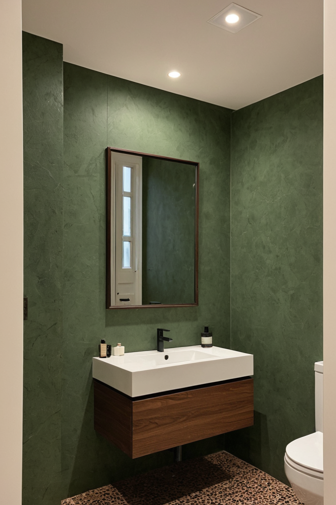 Bathroom Ideas — Forest Earthy Green Natural Oasis