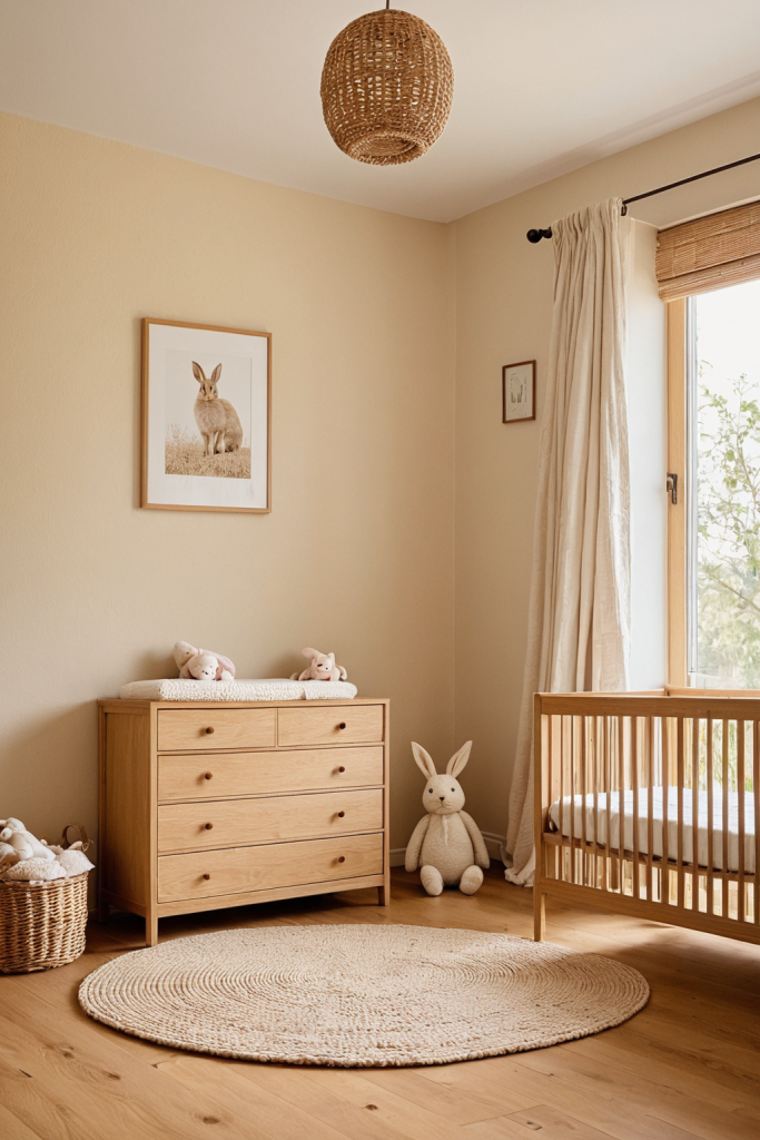 Warm Organic Wood Nursery: Cozy Sanctuary
