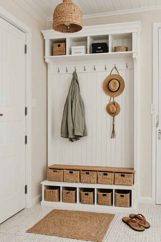 Coastal Casual Mudroom Ideas — Dark Tones Coastal Style Relaxing