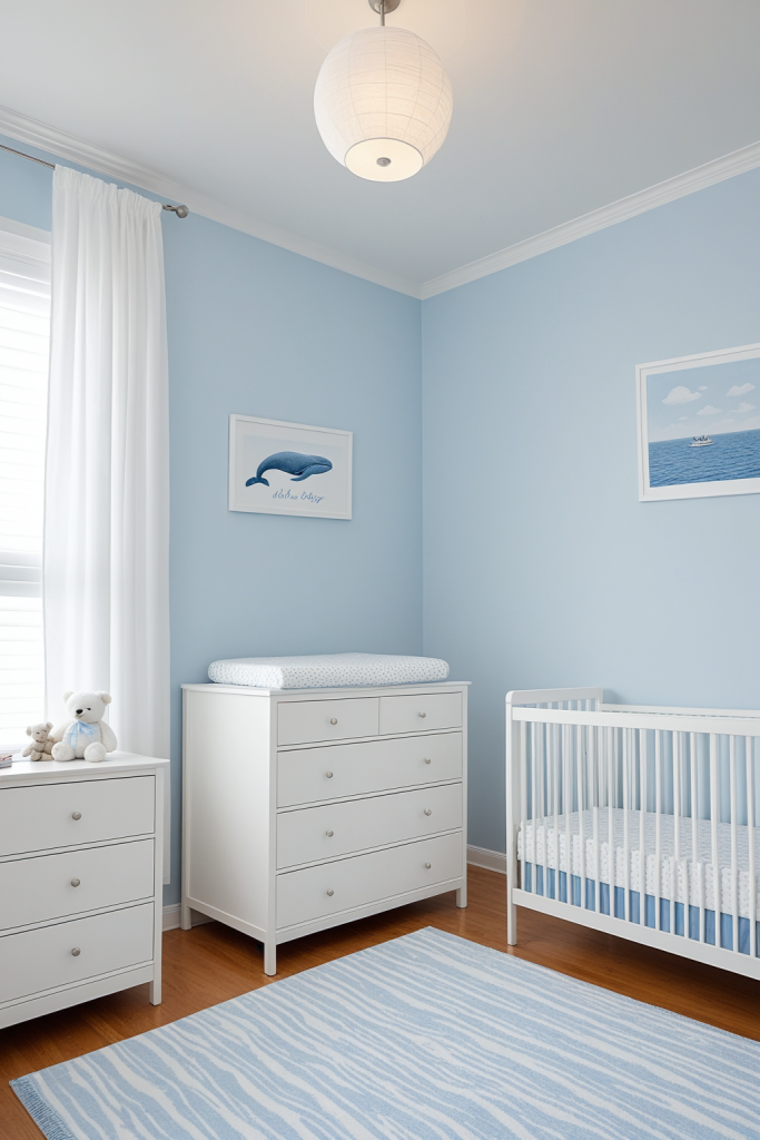 Nursery Ideas — Cool Blue White Modern