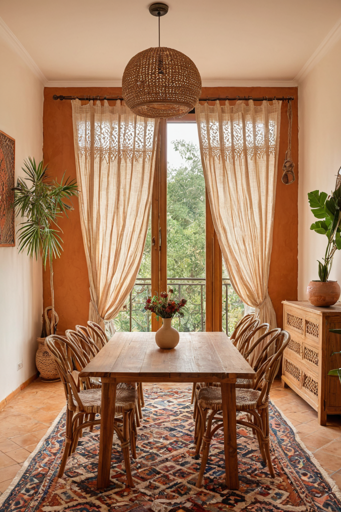 Boho Chic Dining Room: Where Nature Meets Artistry