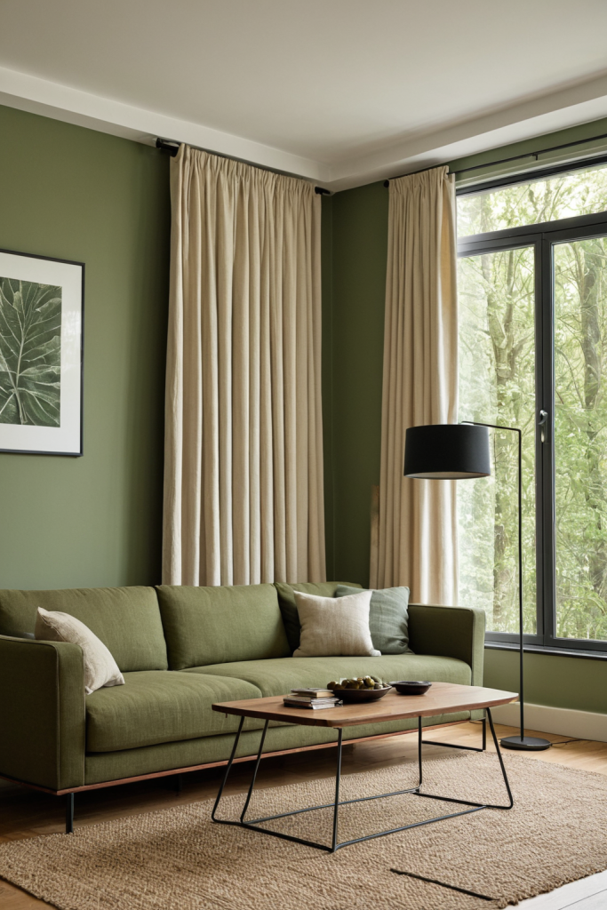 Living Room Ideas — Forest Earthy Green