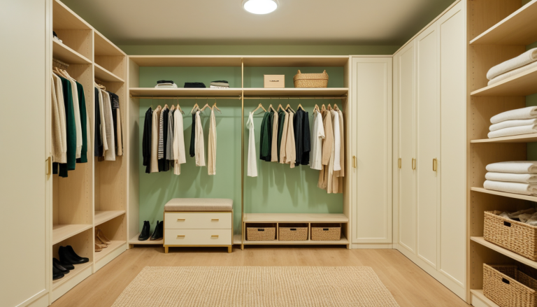 Jade Green Walk-in Closet — Home Decor Ideas