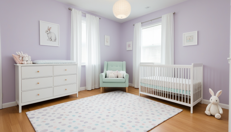 Soft Pastel Nursery: Whimsical Winter Wonderland