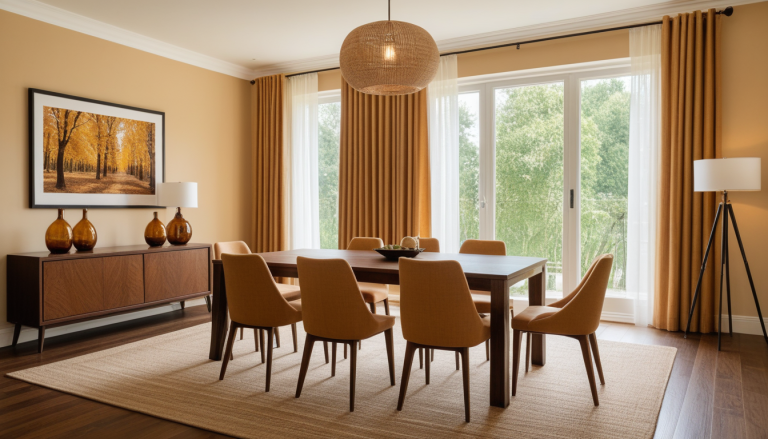 Warm Amber Dining Room — Home Decor Ideas