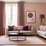 Plum Accent Living Room: Blush and Oat Linen Harmony