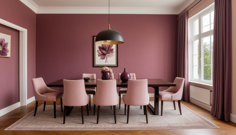 Plum Accent Dining Room: A Cozy Retreat