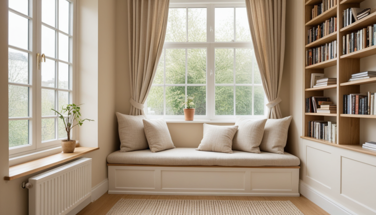 Cozy Lagom Natural Reading Nook: A Sanctuary of Soft Light