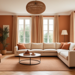 Cozy Terracotta Adobe Living Room: Warmth and Charm