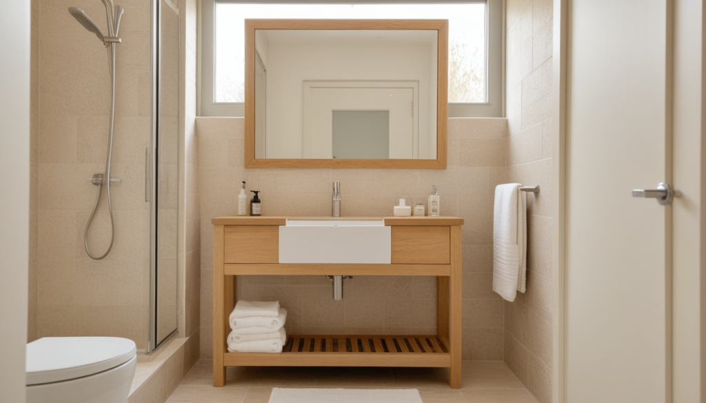 Lagom Natural Bathroom: Effortless Elegance in Small Spaces