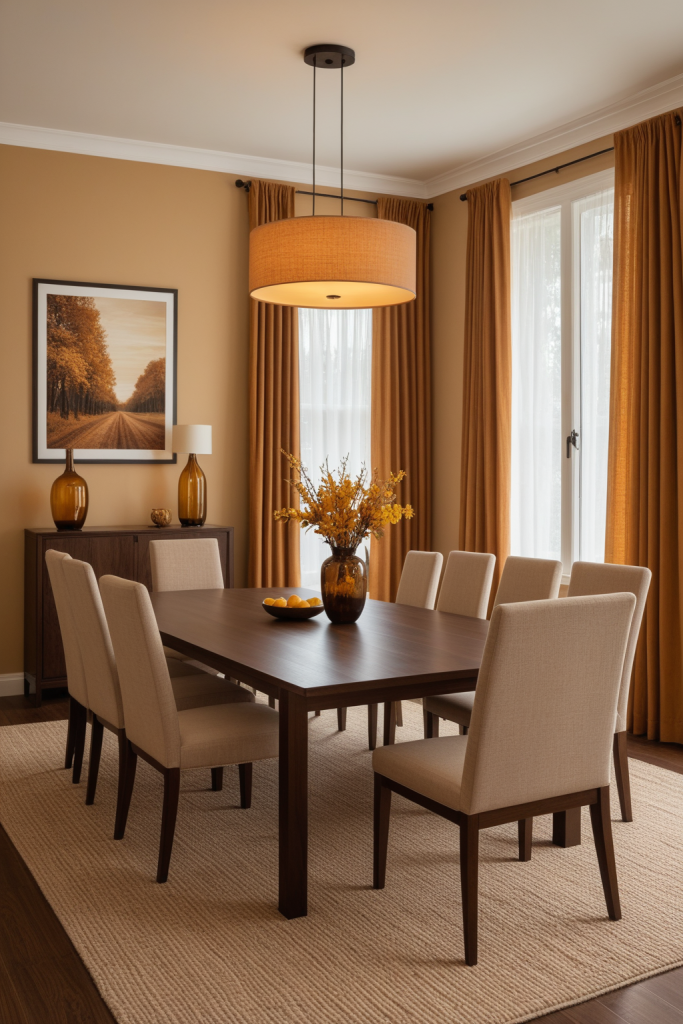 Warm Amber Dining Room — Home Decor Ideas — interior inspiration