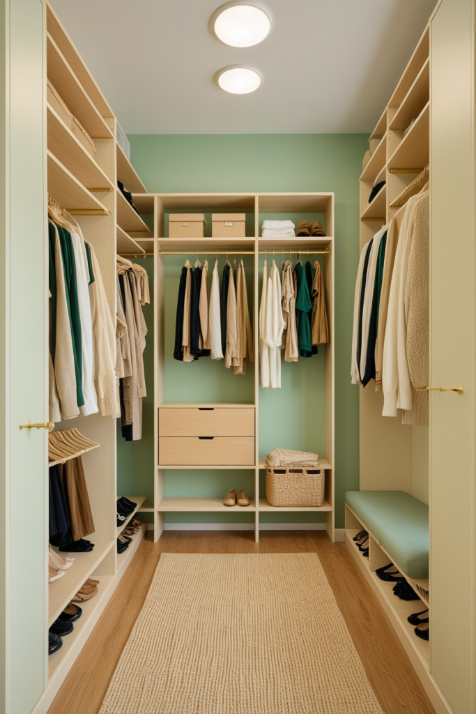 Jade Green Walk-in Closet Ideas — Jade Warm Cream Chic — interior inspiration
