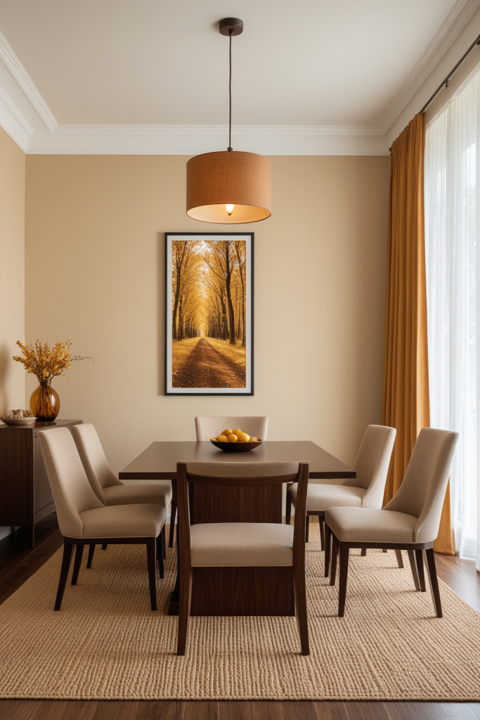 Dining Room Ideas — Warm Amber Wood + Cozy — interior inspiration